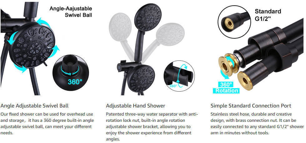 aleasha oil rubbed bronze dual rain shower head