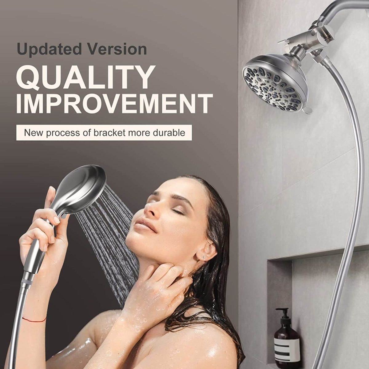 aleasha brushed nickel 48 functions dual rain shower head