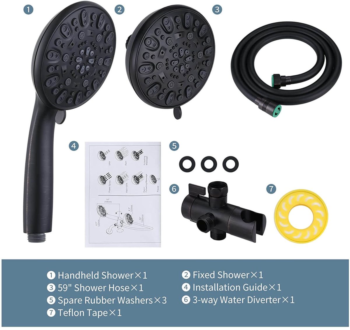 aleasha oil rubbed bronze dual rain shower head