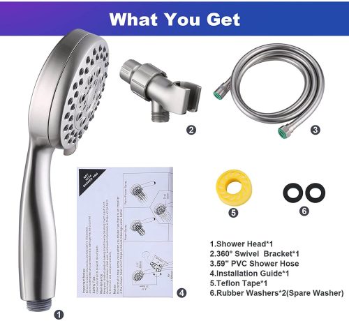 alesea brushed nickel 5 setting high pressure shower head with handheld