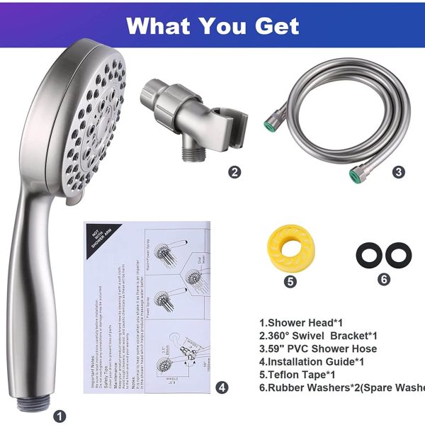 alesea brushed nickel 5 setting high pressure shower head with handheld