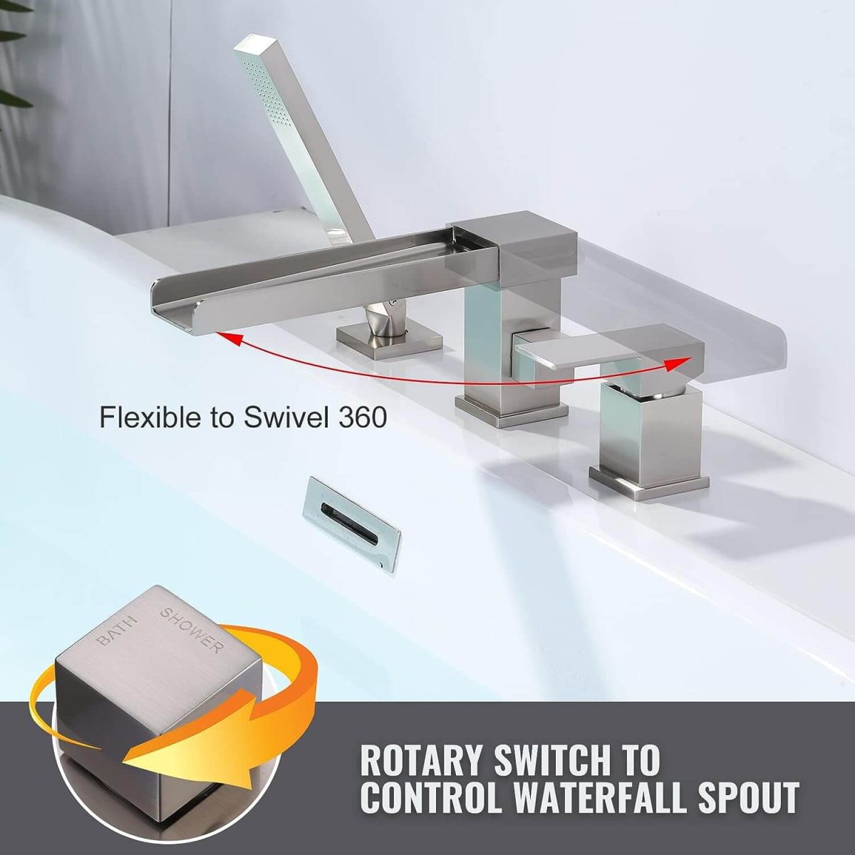 Brushed Nickel Bathtub Faucet