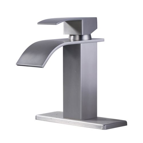 ALEASHA bathroom faucets provide an elegant look for your bathroom. Designed to fit 1 or 3 holes desk. Made of stainless steel, this faucet has a clean look to resist fingerprints and corrosion.