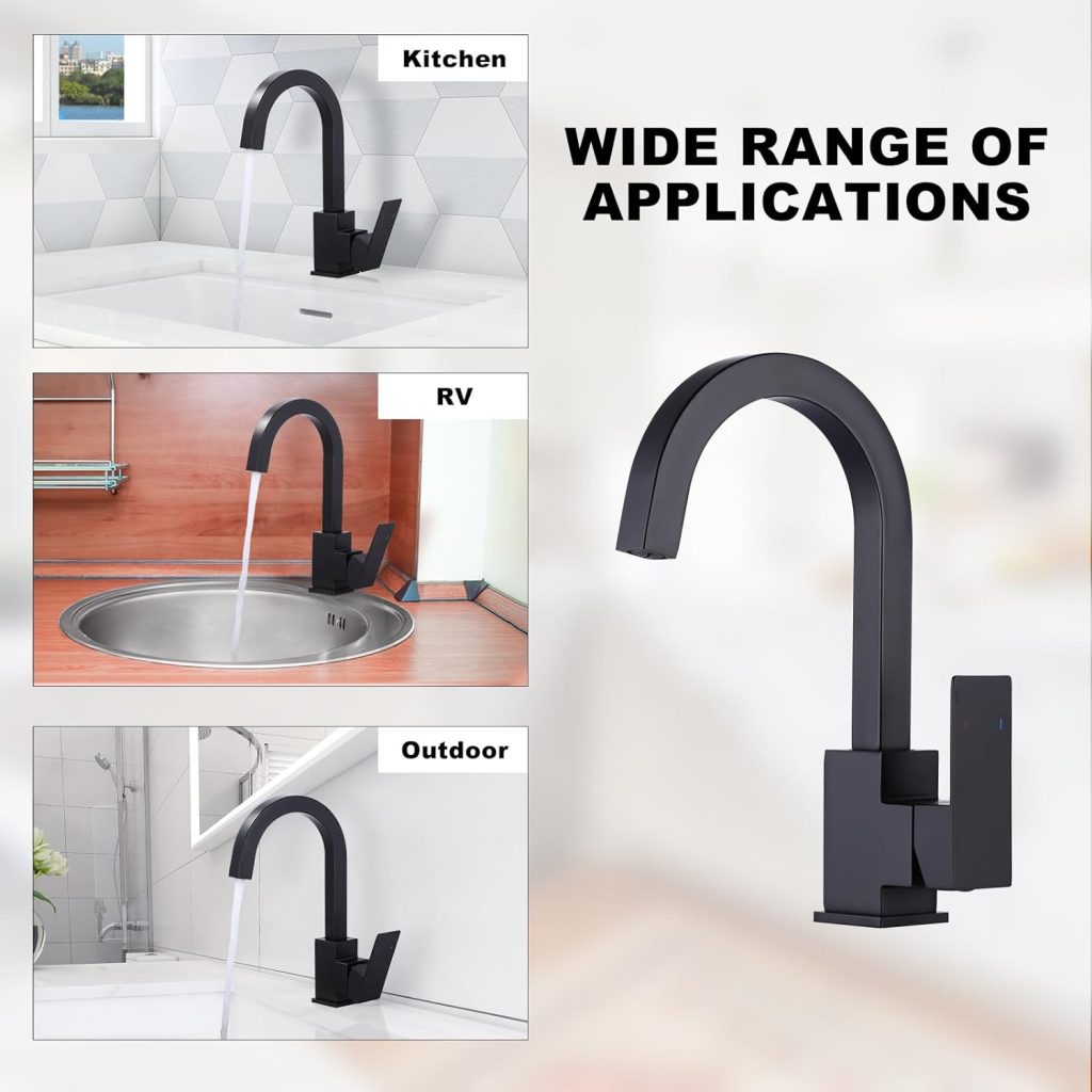 ALEASHA Matte Black Bar Sink Faucet, Bar Sink Faucet Single Hole