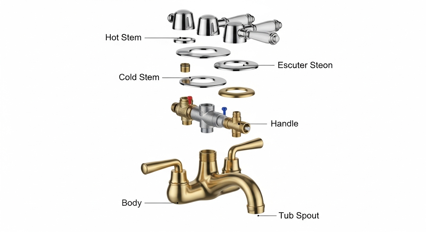 bathtub faucet stem