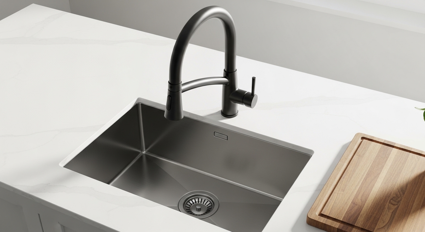 matte black faucet with stainless steel sink reddit