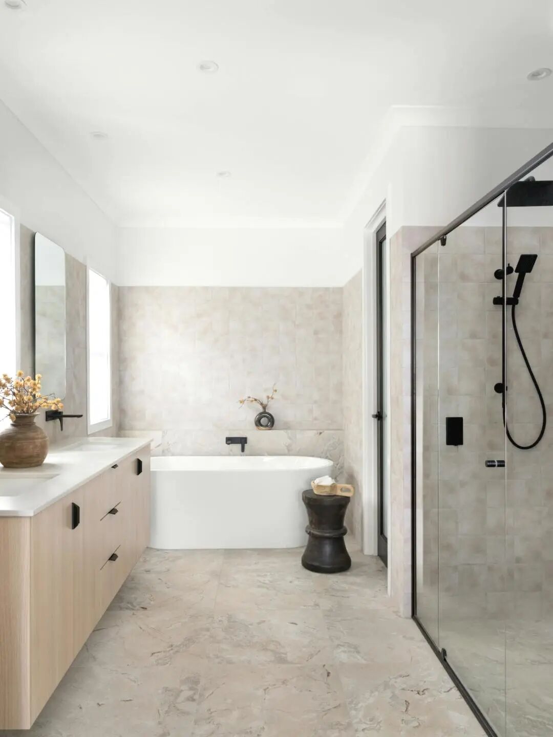 Modern healing-inspired bathroom interior showcasing 2026 wellness design trends with serene spa-like aesthetics