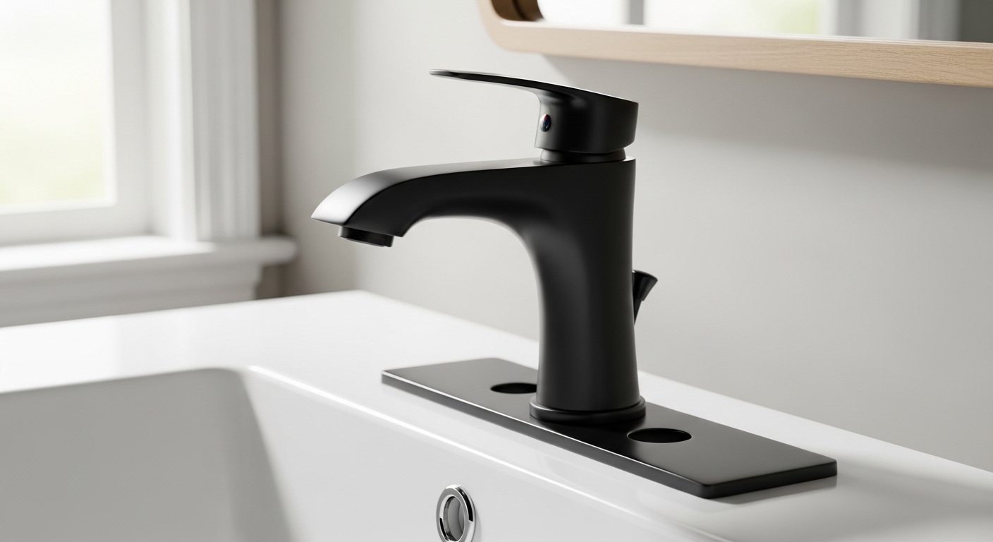 matte black faucet deck plate