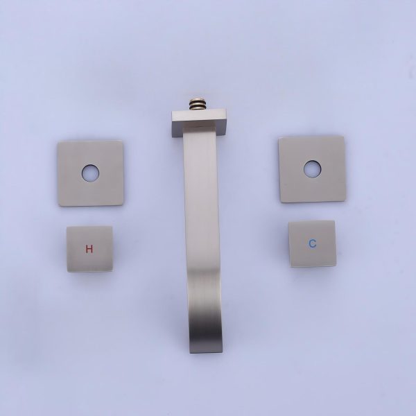 ALEASHA wall-mounted faucet replacement handles and spouts in brushed nickel