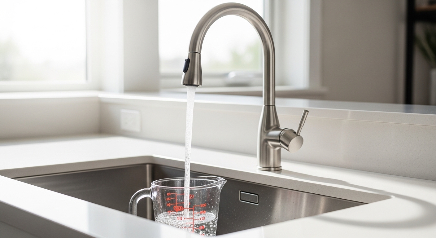 average kitchen tap flow rate uk