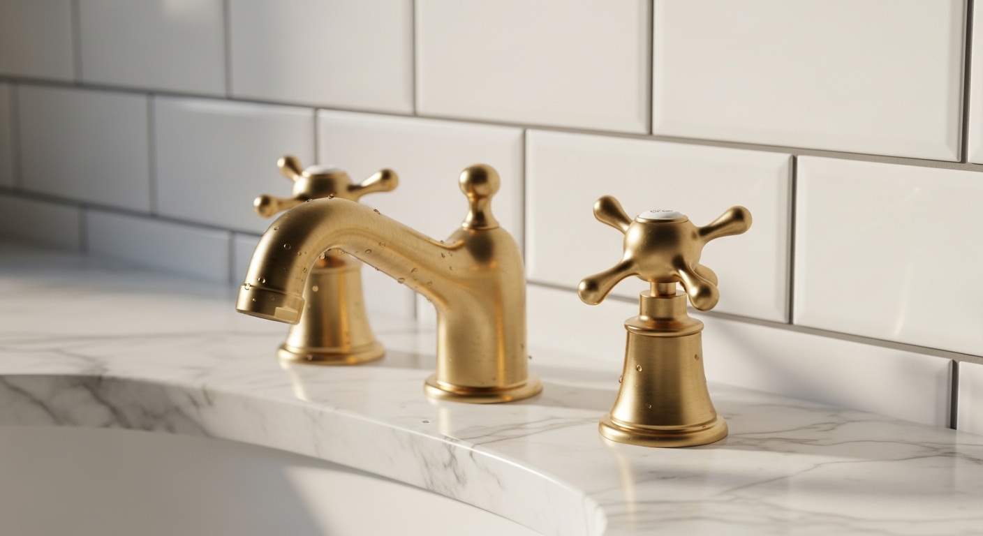 brushed gold traditional taps