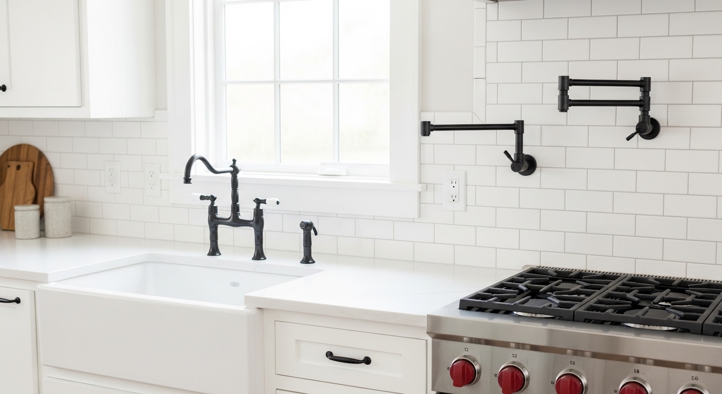 farmhouse kitchen faucet with pot filler