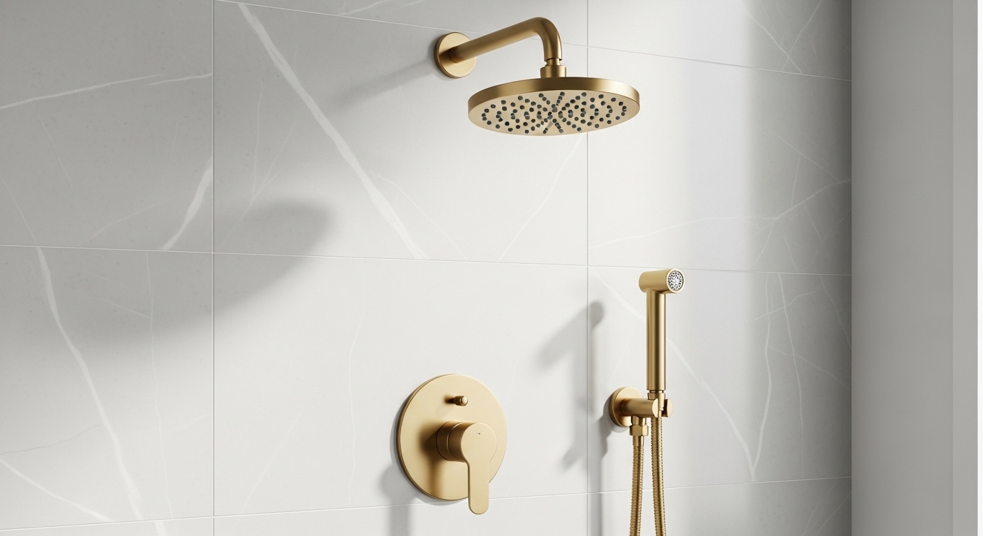 shower faucet gold