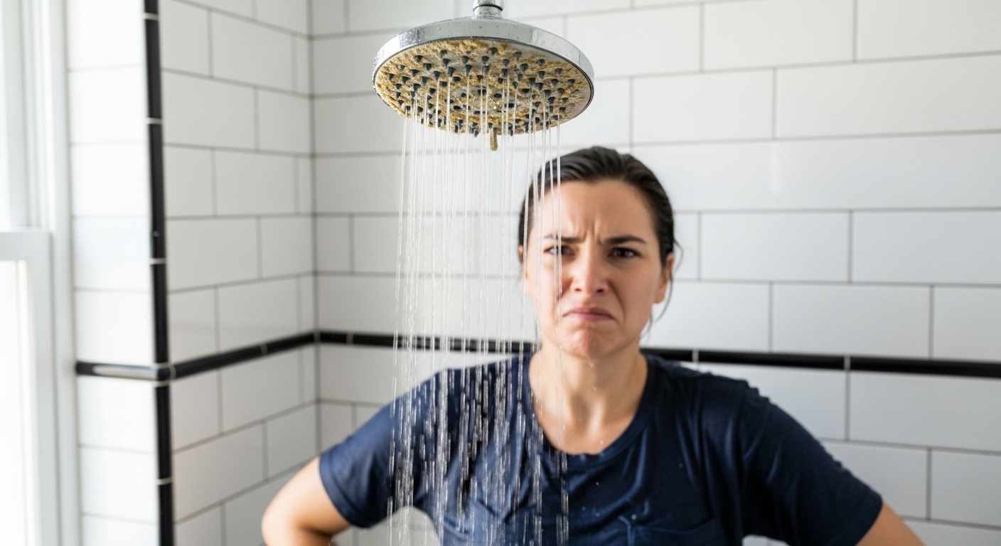 shower head has low pressure but the rest of the house does
