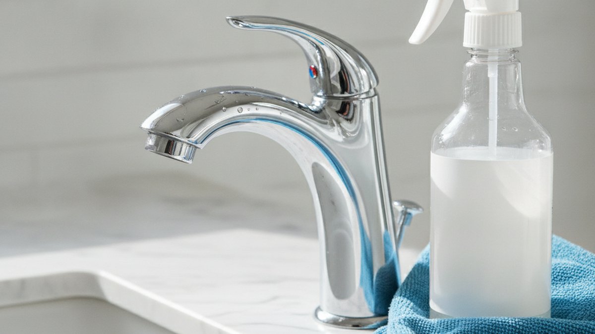 bleach on chrome faucet