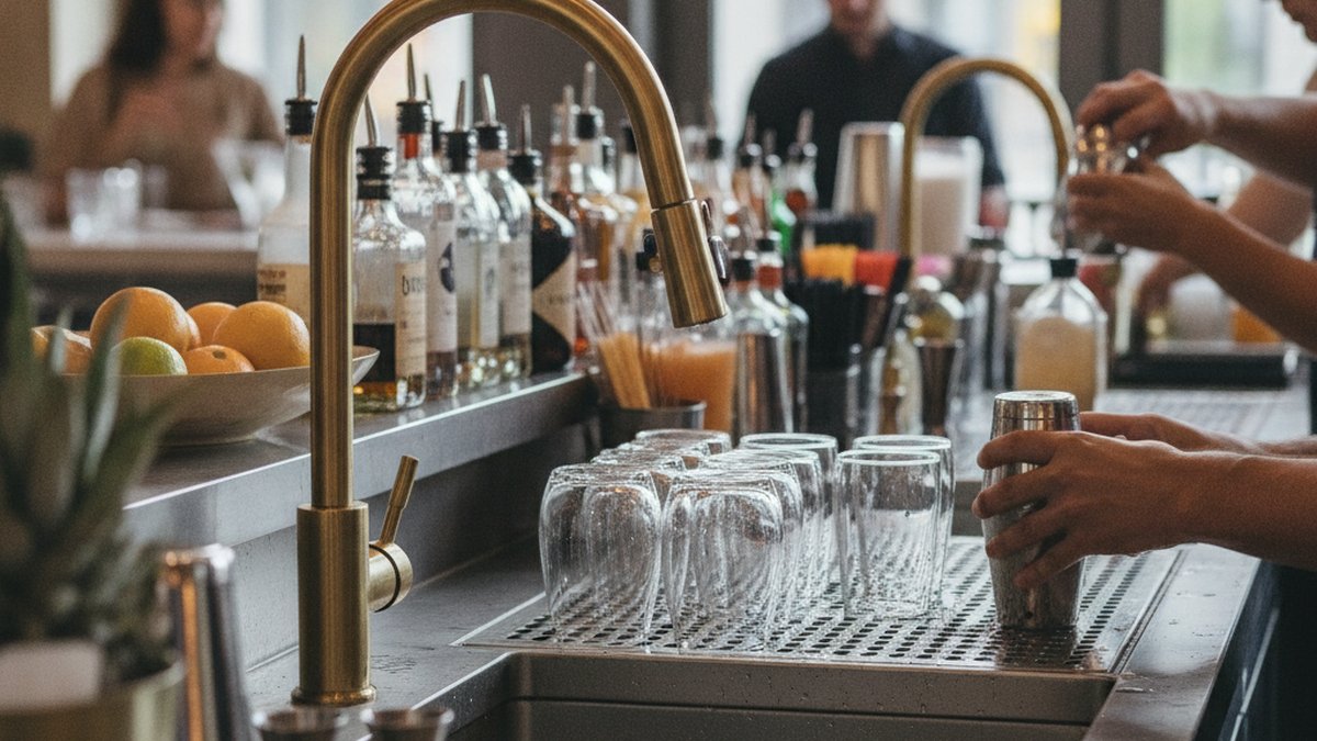 brass faucet bar and grill